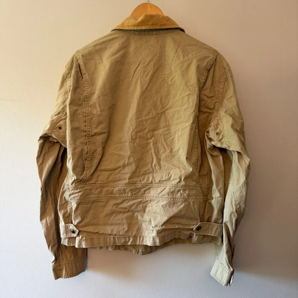 Polo Ralph Lauren Men L Khaki Field Jacket Corduroy Collar Military Utility Tan